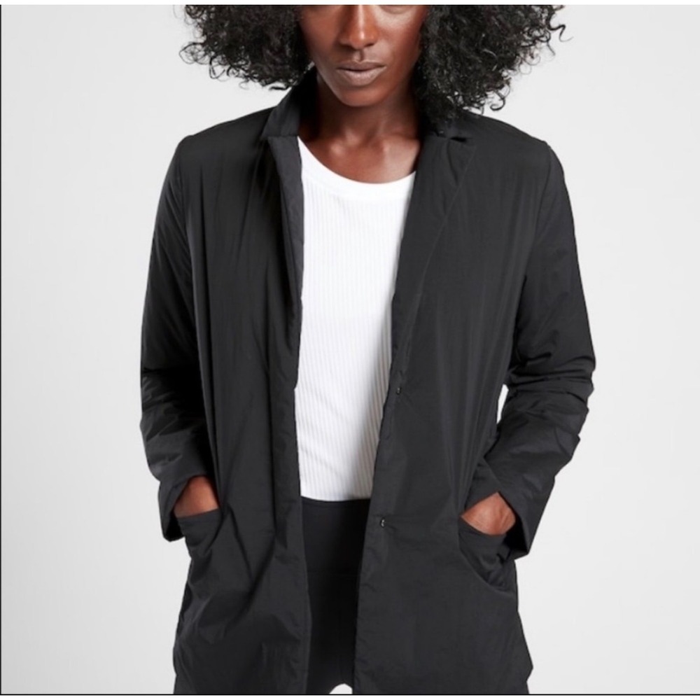 Athleta Evolution Primaloft Insulated Blazer Puffer Jacket Black XL Minimalist